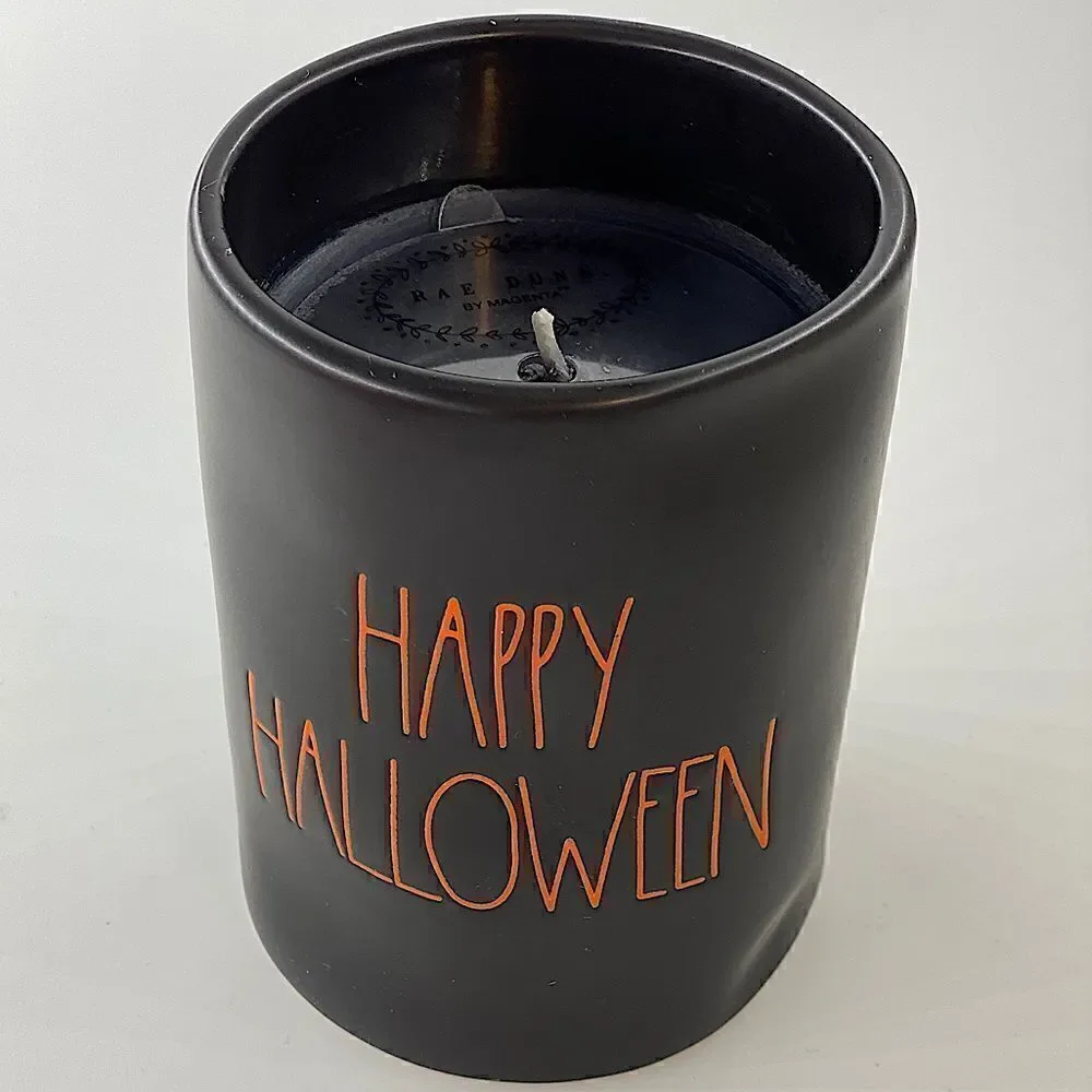 Rae Dunn Black Happy Halloween Candle Pumpkin Pie